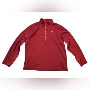 Nike Livestrong Men’s Dri-Fit Red & Yellow Track Jacket 1/4 Zip Pullover, XL
